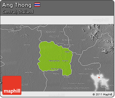 Physical 3D Map of Ang Thong, desaturated