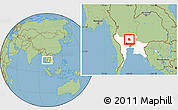 Savanna Style Location Map of Ang Thong, highlighted parent region