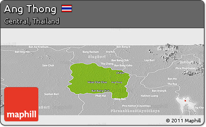Physical Panoramic Map of Ang Thong, lighten, desaturated
