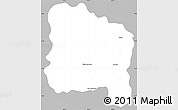 Gray Simple Map of Ang Thong, single color outside