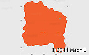 Political Simple Map of Ang Thong, single color outside