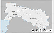 Gray 3D Map of Chachoengsao, single color outside