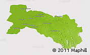 Physical 3D Map of Chachoengsao, cropped outside