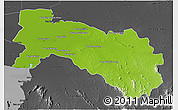 Physical 3D Map of Chachoengsao, darken, desaturated