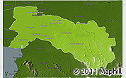 Physical 3D Map of Chachoengsao, darken