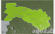 Physical 3D Map of Chachoengsao, darken, semi-desaturated