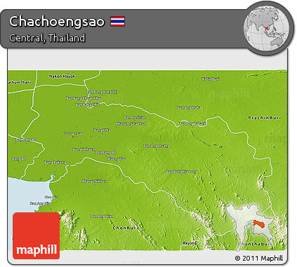 Physical 3D Map of Chachoengsao