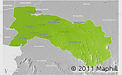 Physical 3D Map of Chachoengsao, lighten, desaturated