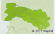Physical 3D Map of Chachoengsao, lighten