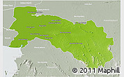 Physical 3D Map of Chachoengsao, lighten, semi-desaturated