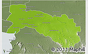 Physical 3D Map of Chachoengsao, semi-desaturated
