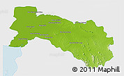 Physical 3D Map of Chachoengsao, single color outside