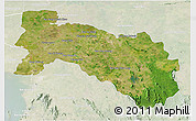 Satellite 3D Map of Chachoengsao, lighten