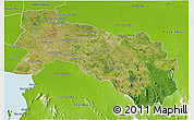 Satellite 3D Map of Chachoengsao, physical outside