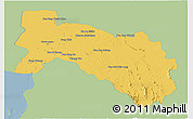 Savanna Style 3D Map of Chachoengsao, single color outside