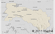 Shaded Relief 3D Map of Chachoengsao, desaturated
