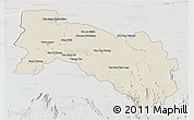 Shaded Relief 3D Map of Chachoengsao, lighten, semi-desaturated