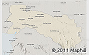Shaded Relief 3D Map of Chachoengsao, semi-desaturated
