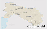 Shaded Relief 3D Map of Chachoengsao, single color outside
