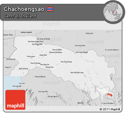 Silver Style 3D Map of Chachoengsao