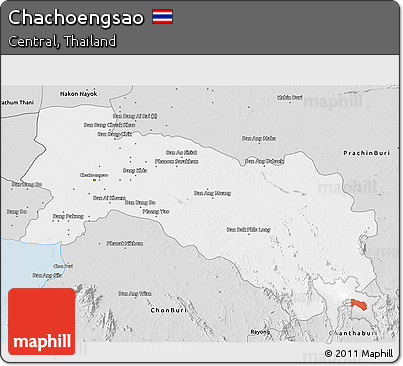 Silver Style 3D Map of Chachoengsao