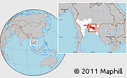 Gray Location Map of Chachoengsao, highlighted parent region