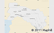 Classic Style Map of Chachoengsao, single color outside