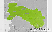 Physical Map of Chachoengsao, lighten, desaturated