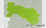 Physical Map of Chachoengsao, lighten, semi-desaturated