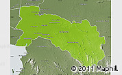 Physical Map of Chachoengsao, semi-desaturated
