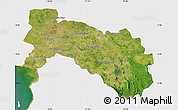 Satellite Map of Chachoengsao, single color outside