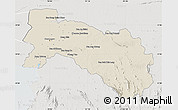 Shaded Relief Map of Chachoengsao, lighten, semi-desaturated