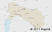 Shaded Relief Map of Chachoengsao, single color outside
