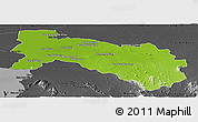 Physical Panoramic Map of Chachoengsao, darken, desaturated