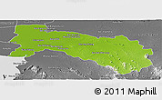 Physical Panoramic Map of Chachoengsao, desaturated