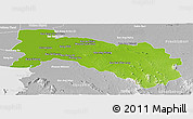 Physical Panoramic Map of Chachoengsao, lighten, desaturated
