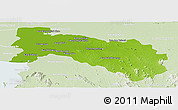 Physical Panoramic Map of Chachoengsao, lighten