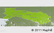 Physical Panoramic Map of Chachoengsao, semi-desaturated