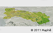 Satellite Panoramic Map of Chachoengsao, lighten, semi-desaturated