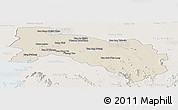 Shaded Relief Panoramic Map of Chachoengsao, lighten