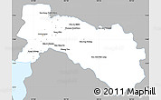Gray Simple Map of Chachoengsao, single color outside