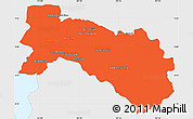 Political Simple Map of Chachoengsao, single color outside