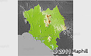 Physical 3D Map of Chanthaburi, darken, desaturated