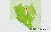 Physical 3D Map of Chanthaburi, lighten