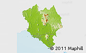 Physical 3D Map of Chanthaburi, single color outside