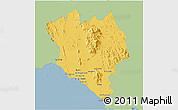 Savanna Style 3D Map of Chanthaburi, single color outside