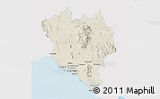 Shaded Relief 3D Map of Chanthaburi, single color outside