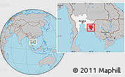 Gray Location Map of Chanthaburi, highlighted parent region