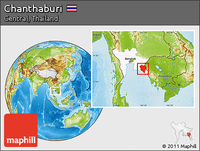 Physical Location Map of Chanthaburi, highlighted parent region