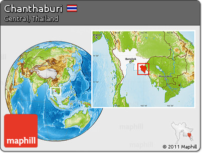 Physical Location Map of Chanthaburi, highlighted parent region